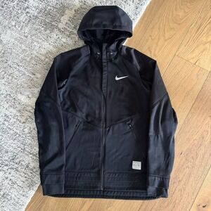 Nike Hyper Elite Therma-FIT Full Zip Jacket Mens Medium Black Hooded  851962-010